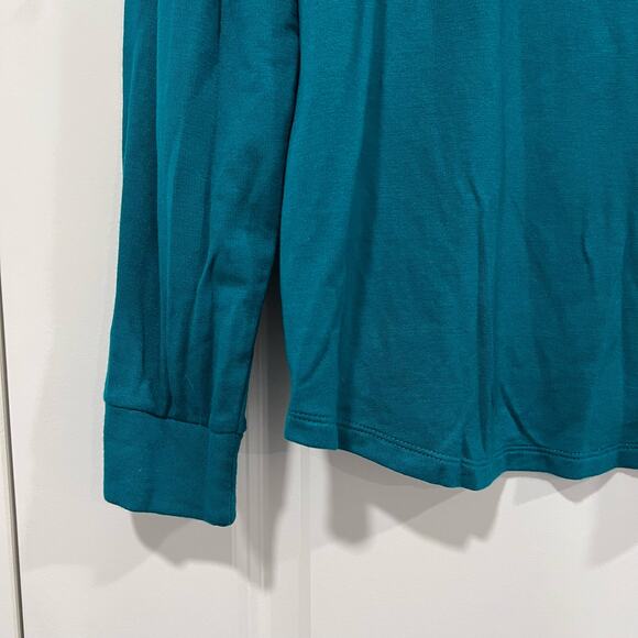 J Crew Womens Long Sleeve‎ Crewneck Top Bright Green/Blue Size XL - Picture 2 of 7
